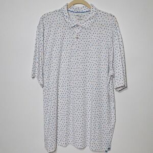 Peter Millar Seaside Polo Shirt Mens XL White Drink Cocktail Summer